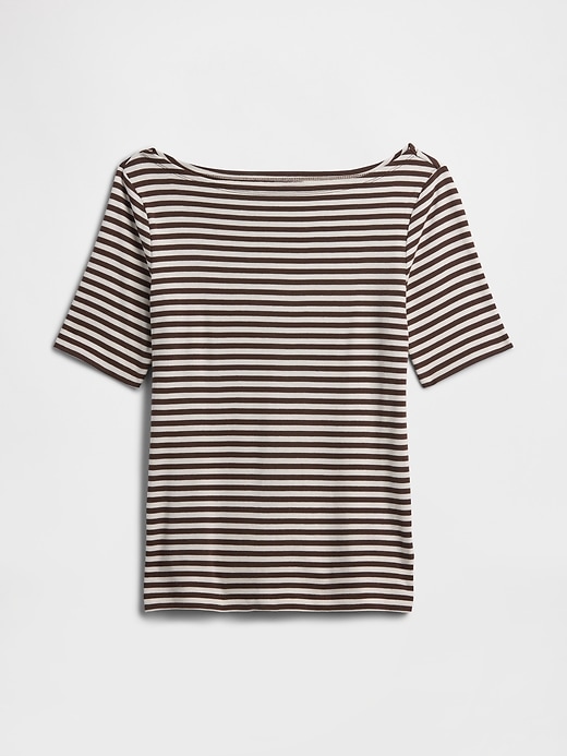 Image number 5 showing, Modern Ribbed Boatneck T-Shirt