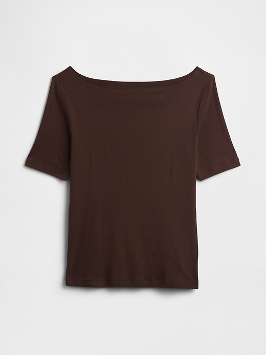 Image number 5 showing, Modern Ribbed Boatneck T-Shirt