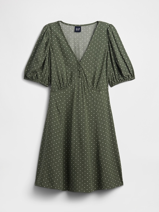 Image number 4 showing, Puff Sleeve V-Neck Mini Dress