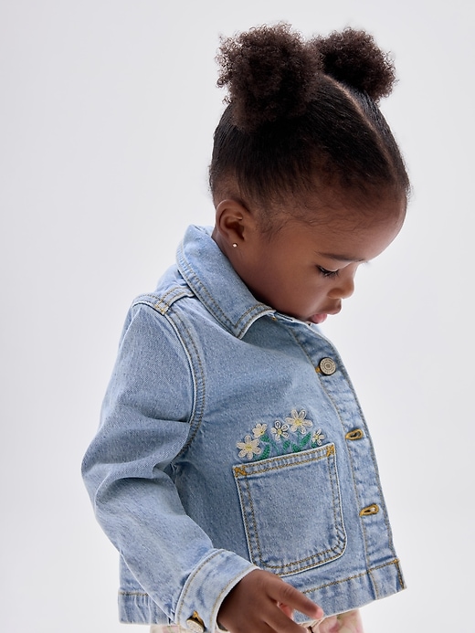 Image number 4 showing, babyGap Embroidered Denim Jacket