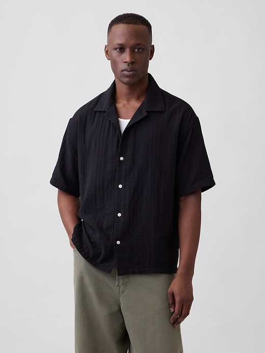 Image number 1 showing, Boxy Gauze Vacay Shirt