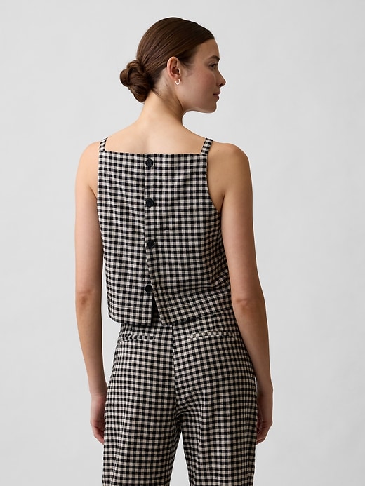 Image number 2 showing, Linen-Blend Apron Top