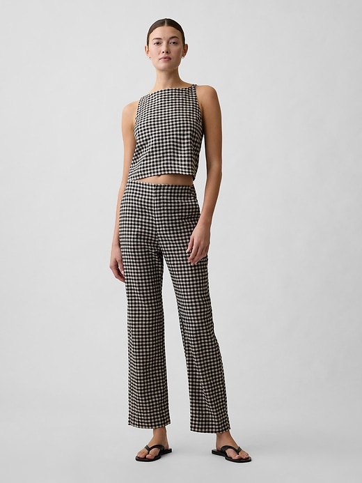 Image number 3 showing, Linen-Blend Apron Top