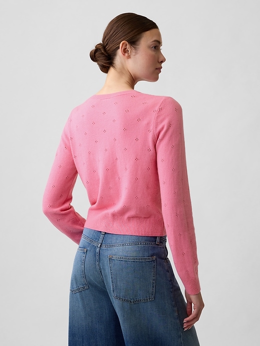 Image number 2 showing, CashSoft Pointelle Cardigan