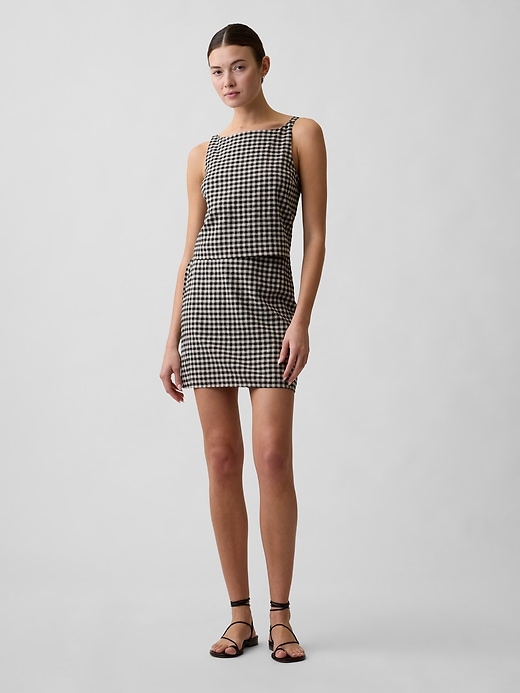 Image number 1 showing, Linen-Blend Pull-On Mini Skirt