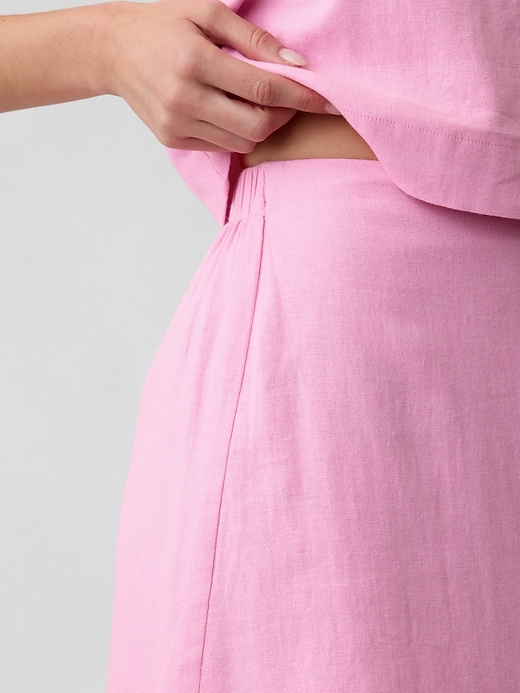 Image number 4 showing, Linen-Blend Pull-On Mini Skirt