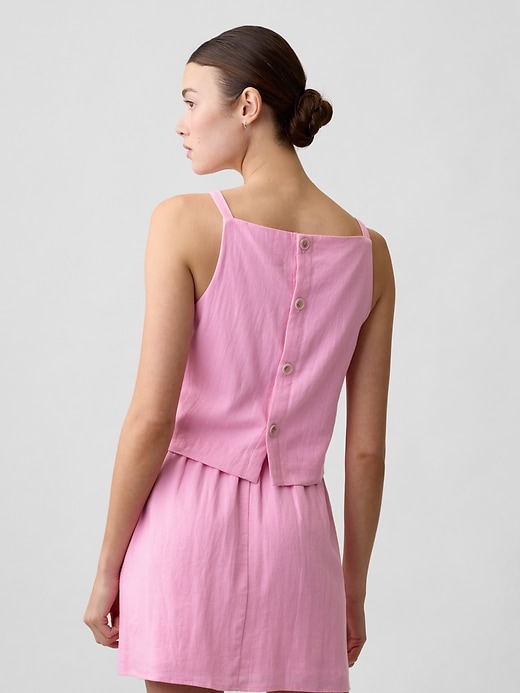 Image number 2 showing, Linen-Blend Apron Top