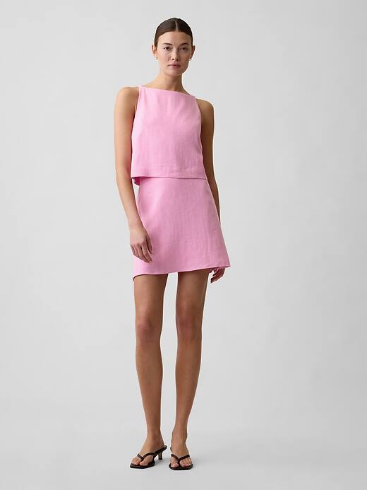 Image number 3 showing, Linen-Blend Apron Top