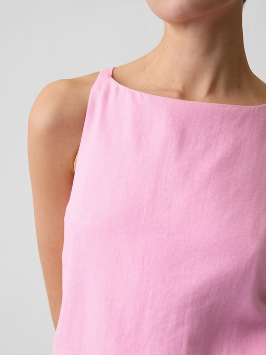 Image number 4 showing, Linen-Blend Apron Top