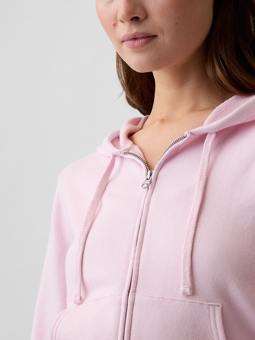 Image number 4 showing, French Terry Cropped Zip Hoodie