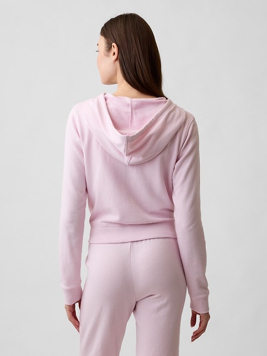 Image number 2 showing, French Terry Cropped Zip Hoodie