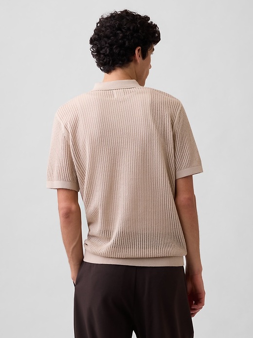 Image number 2 showing, Crochet Sweater Polo Shirt