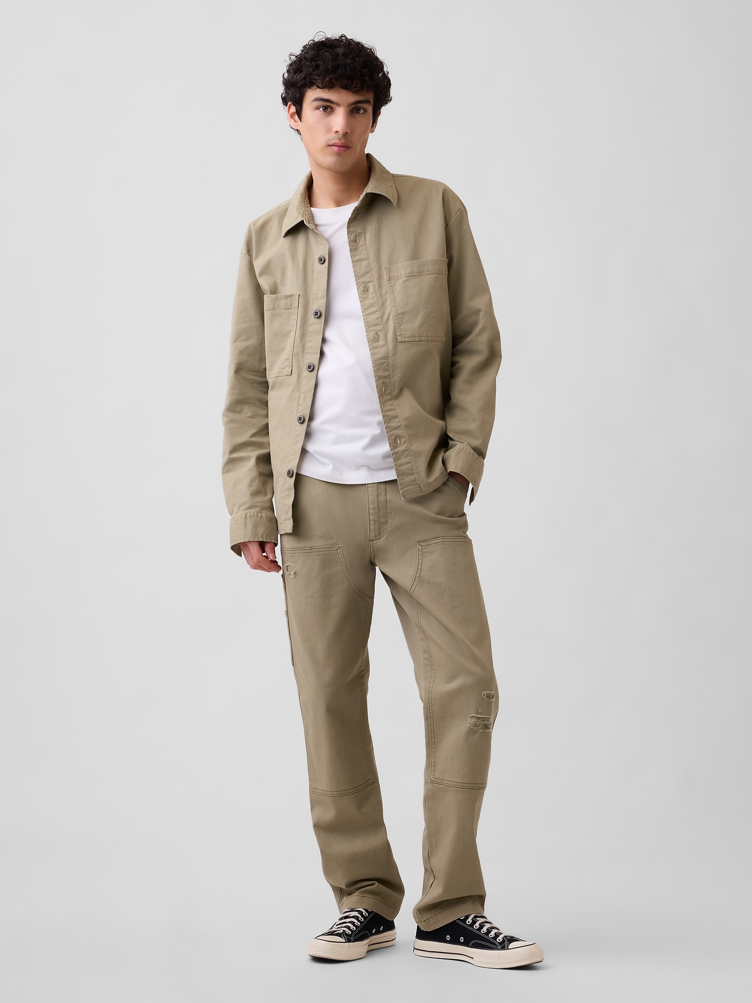 Distressed Straight Carpenter Jeans