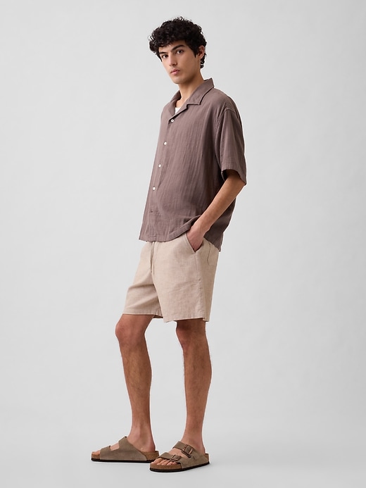 Image number 4 showing, 7" Linen-Blend Easy Shorts