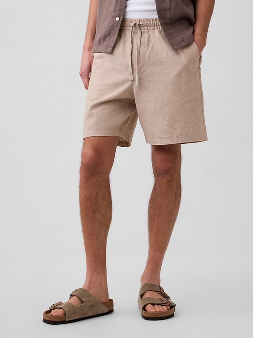 Image number 3 showing, 7" Linen-Blend Easy Shorts