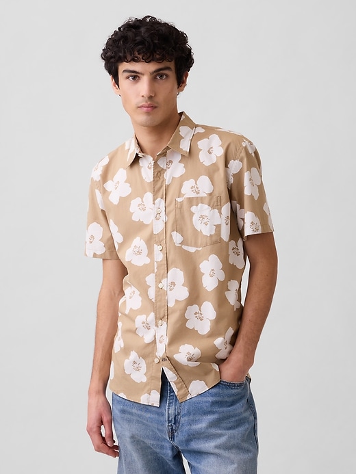 Image number 1 showing, Stretch Poplin Shirt in Standard Fit