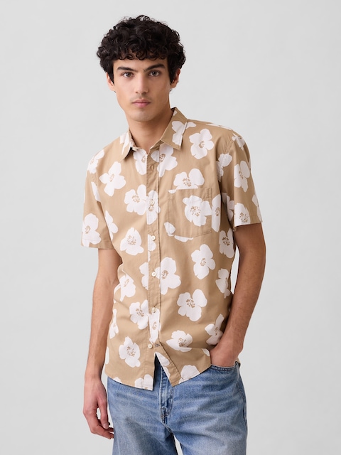 Stretch Poplin Shirt in Standard Fit
