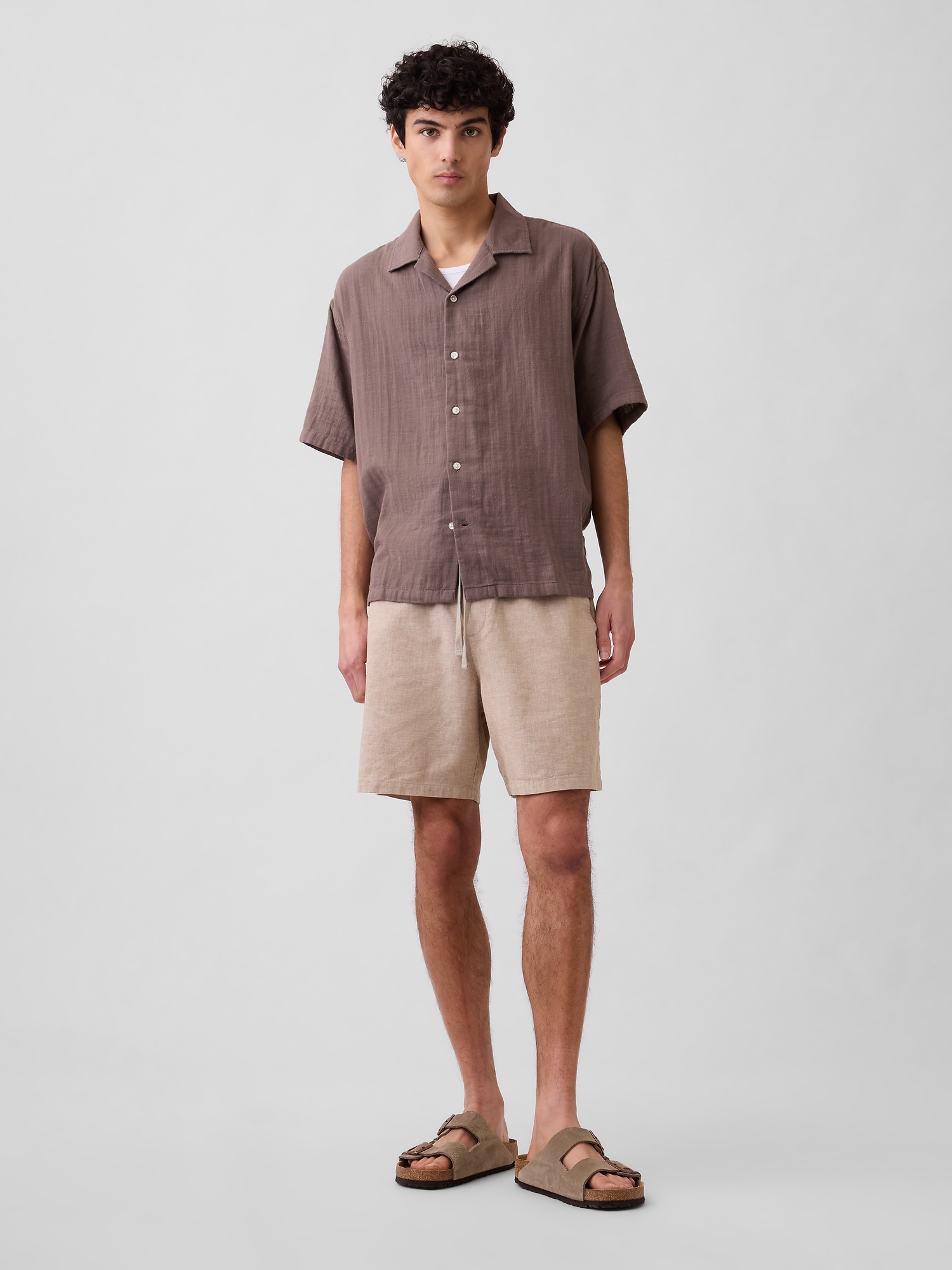 7" Linen-Blend Easy Shorts
