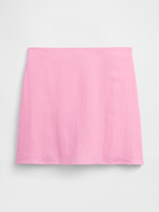 Image number 5 showing, Linen-Blend Pull-On Mini Skirt