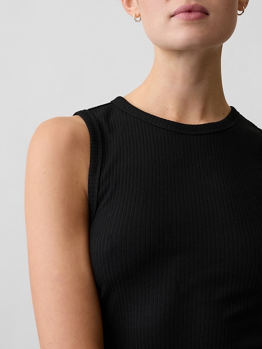 Image number 4 showing, Ribbed High-Neck Tank