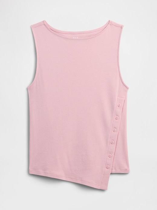 Image number 5 showing, Modern Ribbed Asymmetrical Button-Side Top