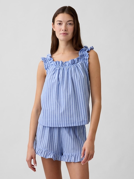 Image number 1 showing, Ruffle Poplin PJ Top
