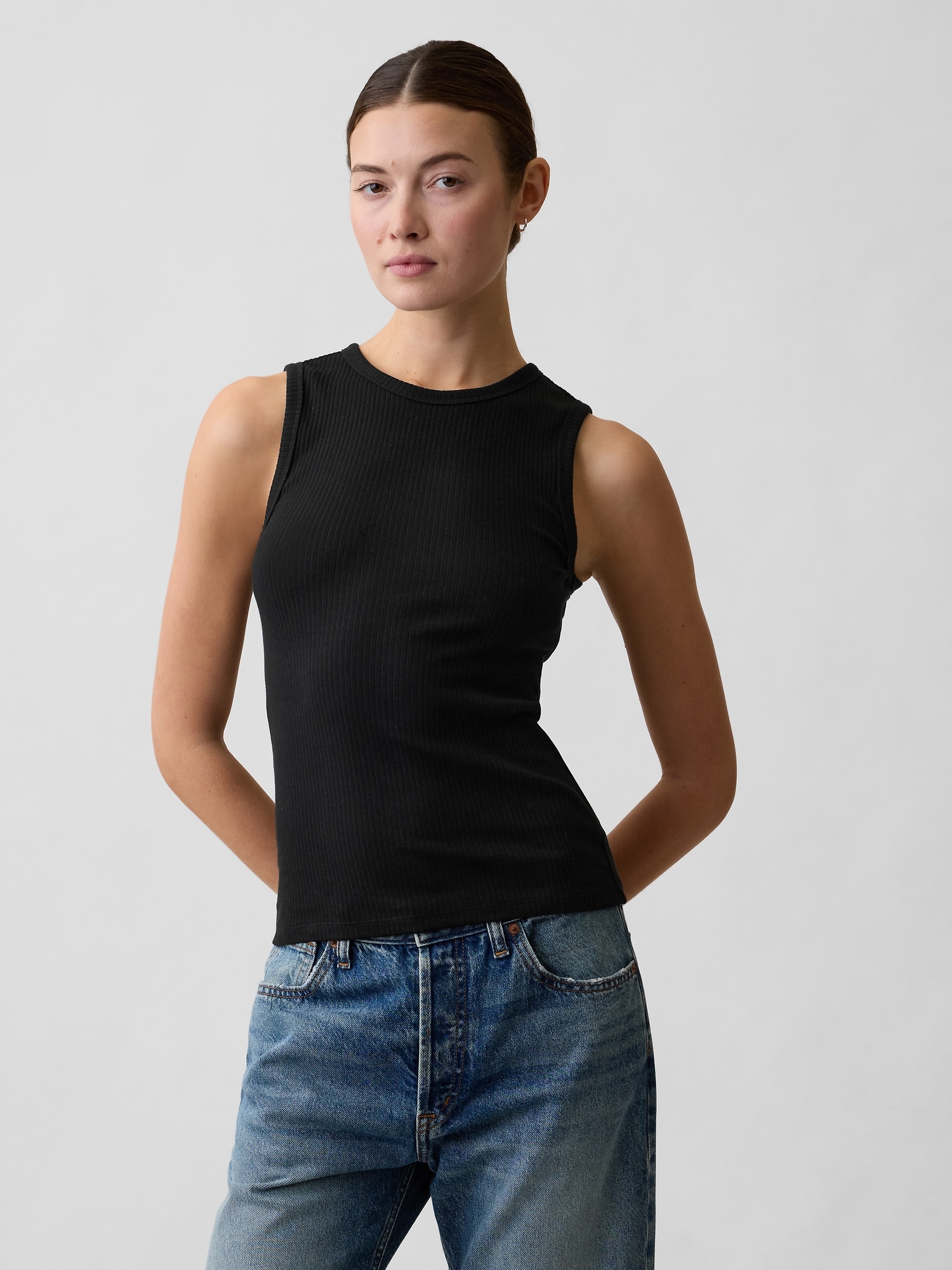 Ribbed High-Neck Tank