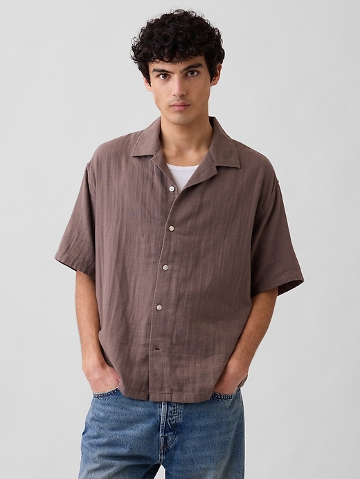 Image number 1 showing, Boxy Gauze Vacay Shirt