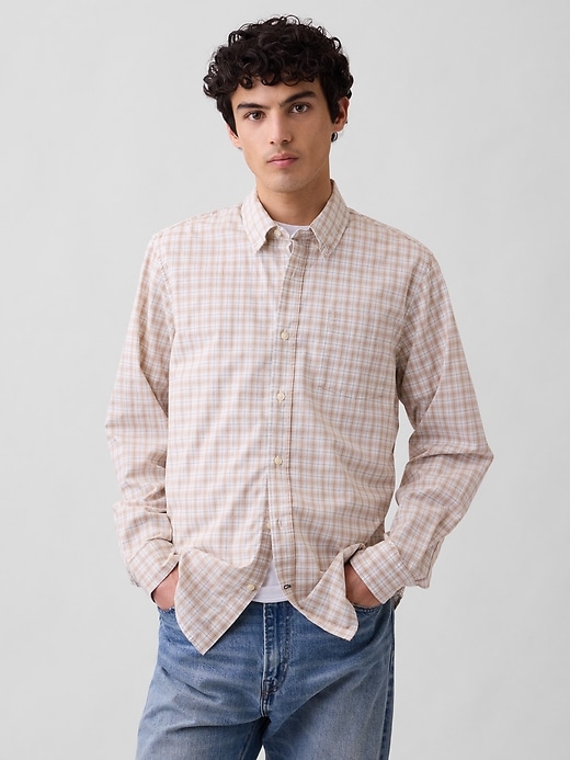 Image number 1 showing, Stretch Poplin Shirt in Standard Fit