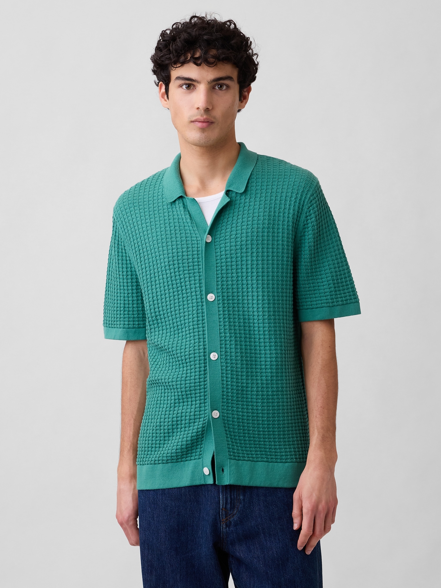 Textured Sweater Vacay Shirt