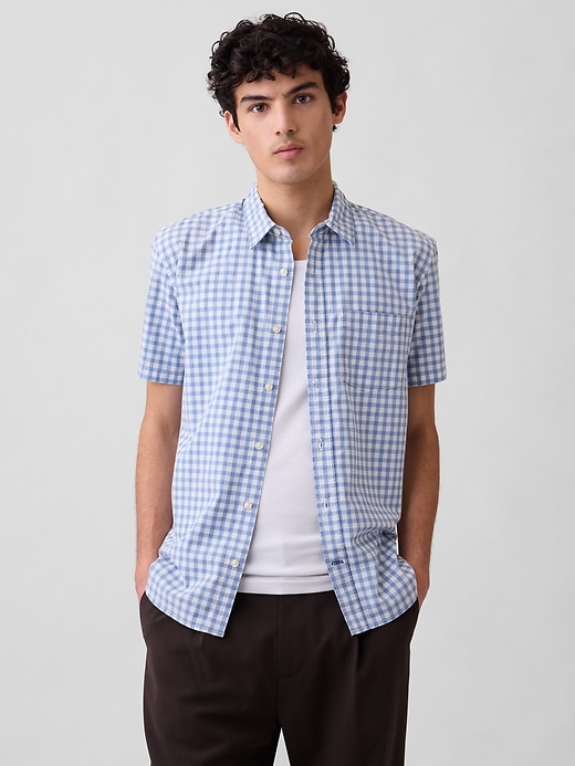 Image number 1 showing, Stretch Poplin Shirt in Standard Fit