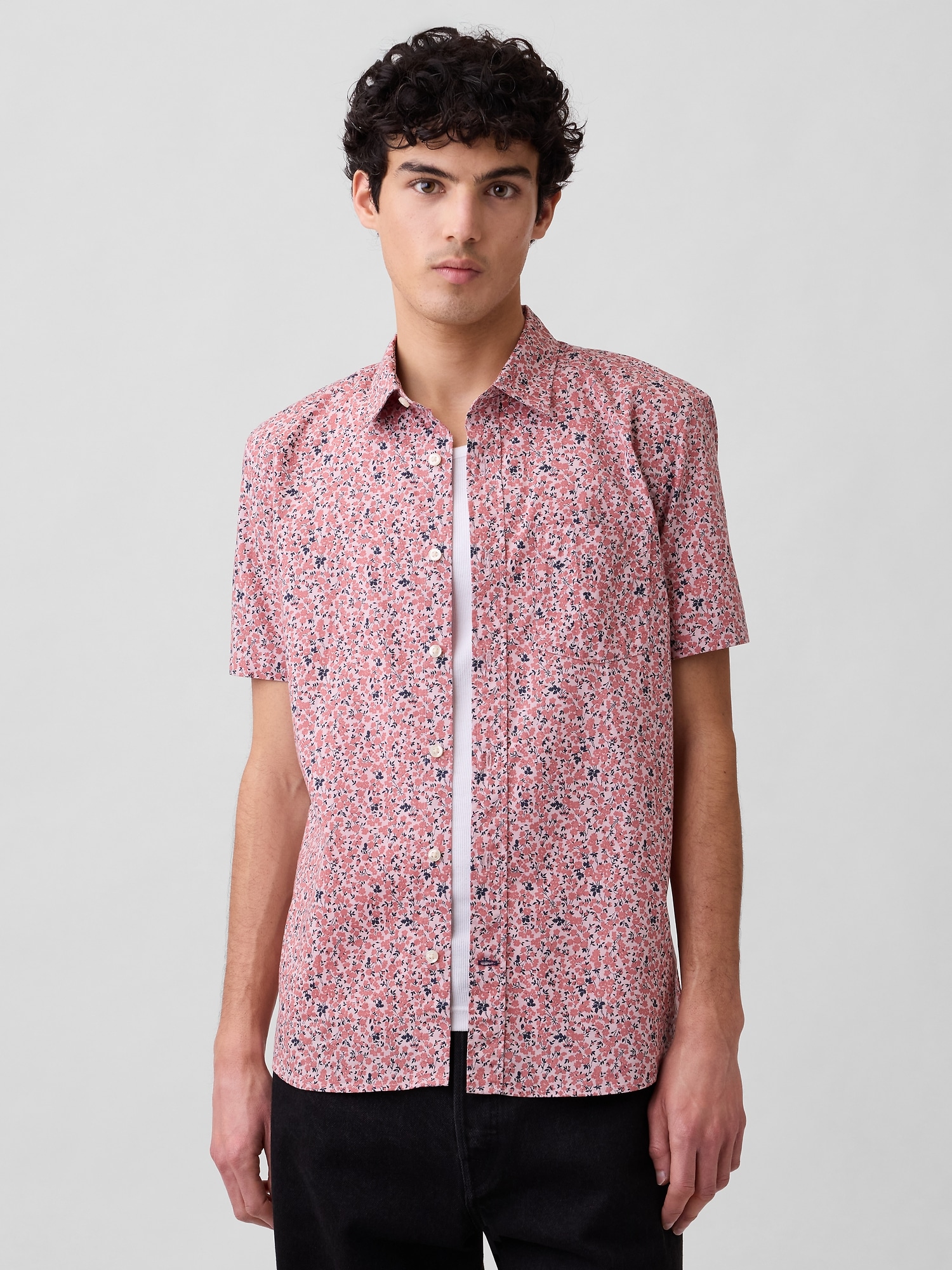 Stretch Poplin Shirt in Standard Fit