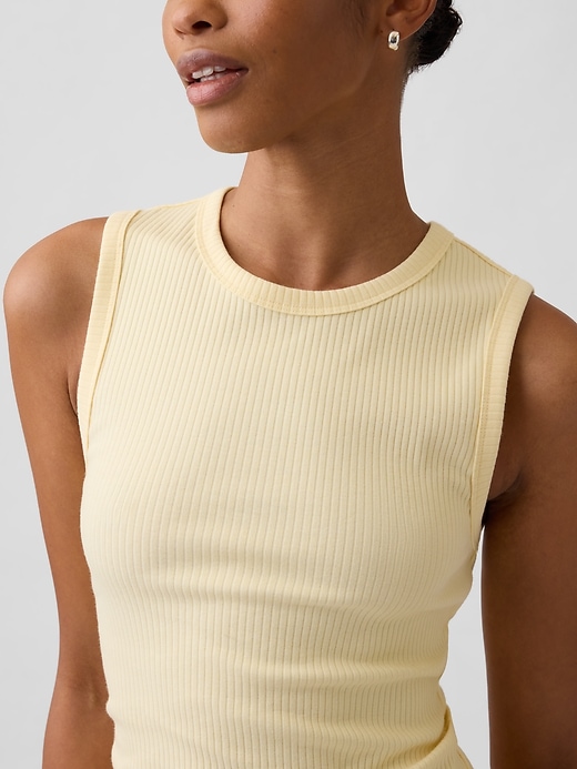 Image number 4 showing, Ribbed High-Neck Tank