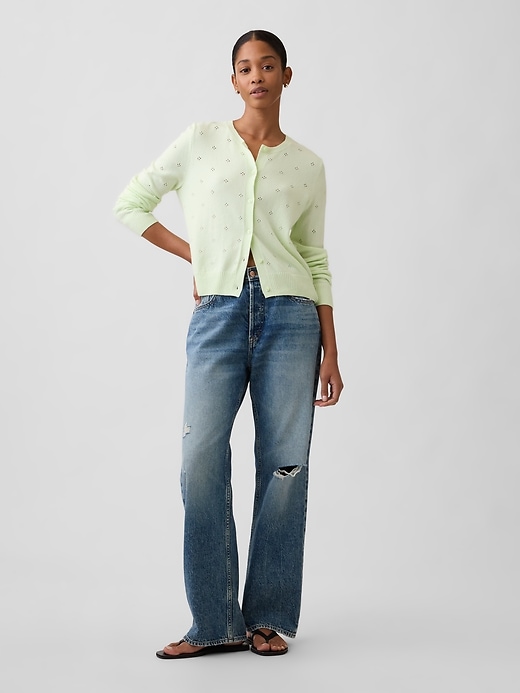 Image number 3 showing, CashSoft Pointelle Cardigan