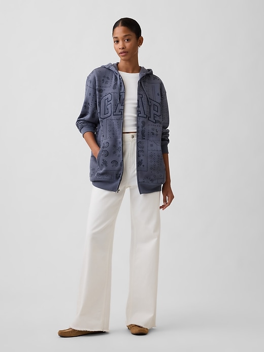 Image number 5 showing, Adult Relaxed Gap Logo Print Zip Hoodie