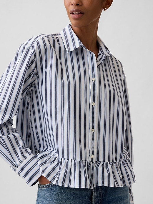 Image number 4 showing, Relaxed Cropped Ruffle Shirt