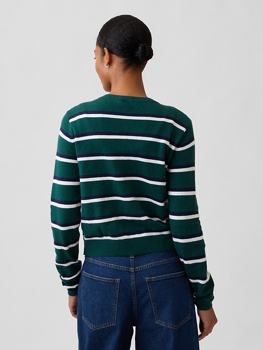 Image number 2 showing, CashSoft Stripe Crewneck Cardigan
