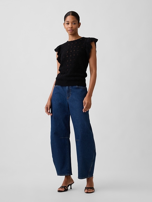 Crochet Flutter Sleeve Top | Gap Factory