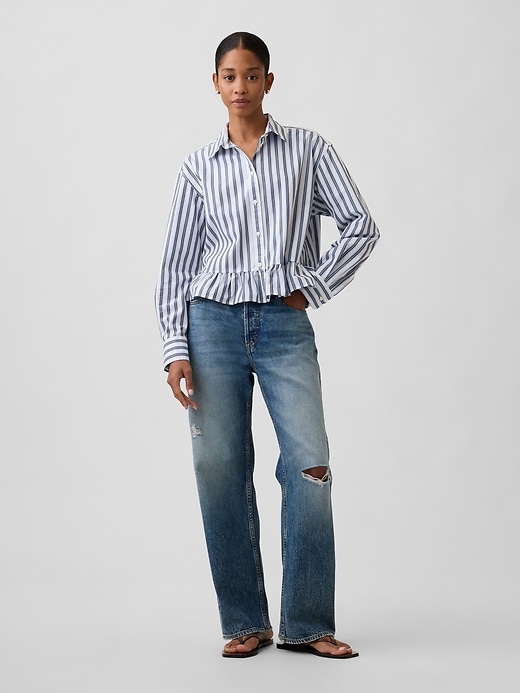 Image number 3 showing, Relaxed Cropped Ruffle Shirt