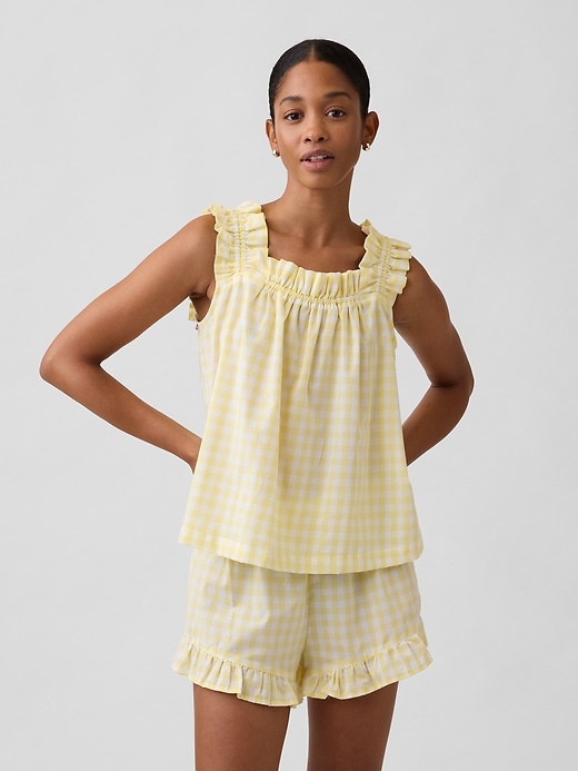 Image number 1 showing, Ruffle Poplin PJ Top