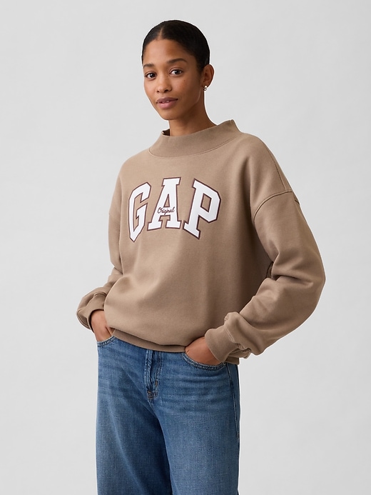 Image number 1 showing, Oversized Gap Logo Mockneck Tunic Sweatshirt