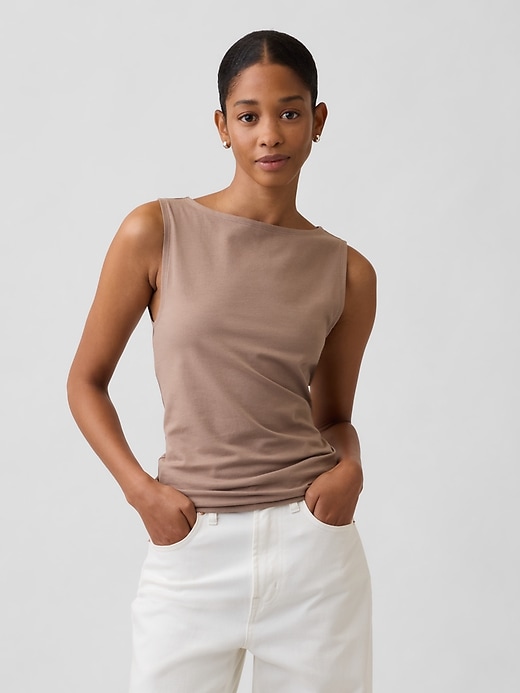 Image number 1 showing, Boatneck Tank Top