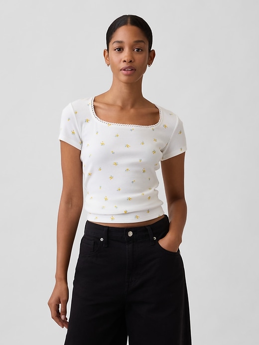 Image number 1 showing, Ribbed Squareneck Top