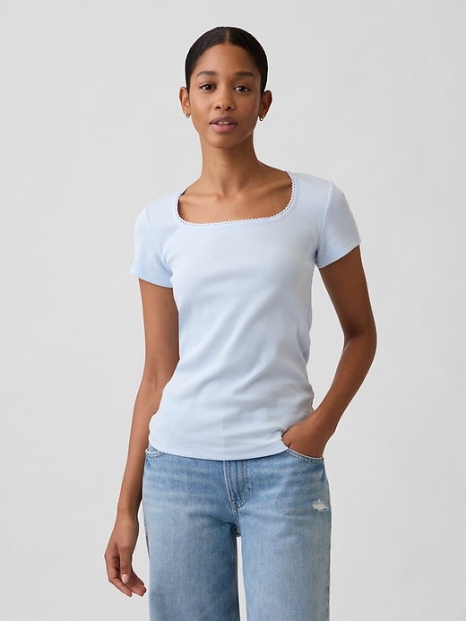Image number 1 showing, Ribbed Squareneck Top