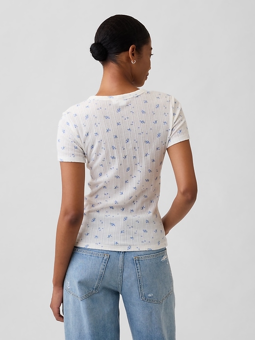 Image number 2 showing, Essential Ribbed Pointelle T-Shirt