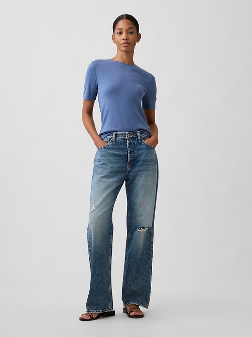 Image number 3 showing, Modern Ribbed Crewneck T-Shirt