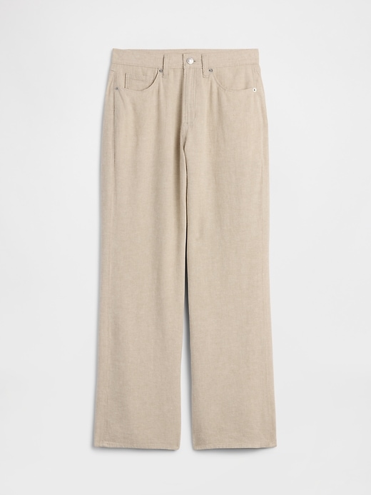 Image number 5 showing, Mid Rise Linen-Blend Wide-Leg Pants