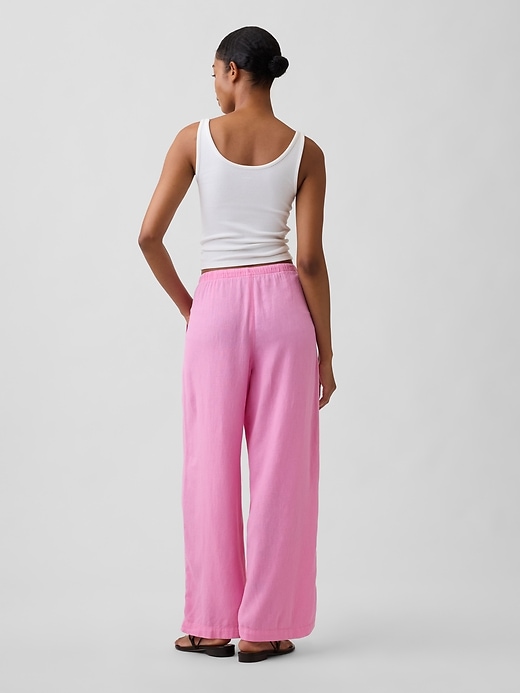 Image number 4 showing, Relaxed Linen-Blend Wide-Leg Pants