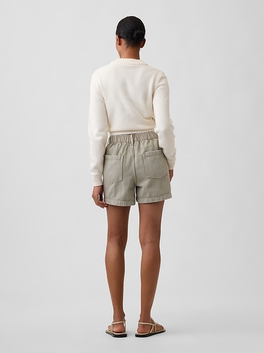 Image number 4 showing, 4" High Rise Denim Utility Shorts