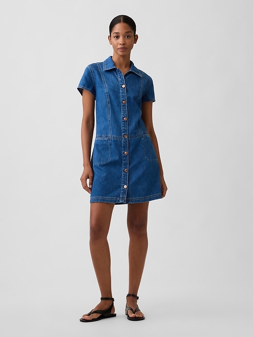Image number 1 showing, Denim Mini Dress